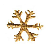 аппликации термо 1539- 1 (18 х 18 мм) "снежинка" золото