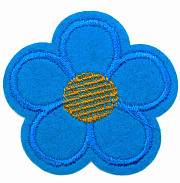 аппликации термо h 0357 (45 х 45 мм) "цветок" голубой