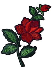 аппликации термо h 0703 (130 х 75 мм) "цветы" красный/зеленый