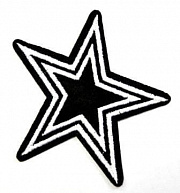 аппликации термо s 2811/2981 (70 х 70 мм) "звезда" черный