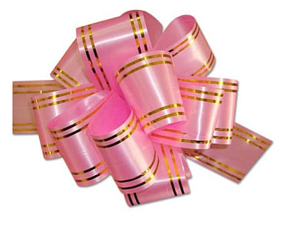 бант-шар с золотой полосой  30 х 110 мм (розовый)