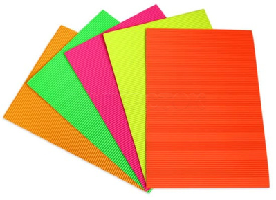 бумага картон гофра флуоресцентная а4 (ассорти 10 цветов)