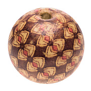 бусины дерево шар с росписью "ромбы" 30 мм