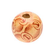 бусины дерево шар с росписью "змеиный глаз" 16 мм