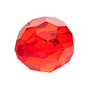 бусины "прозрачные граненые" шар 16 мм (красный) ad 04