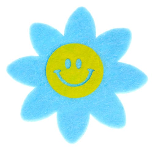 изделия из фетра "цветок-смайл" 60 мм (голубой)