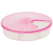 коробочка для мелочей ( 7 ячеек) розовая арт. r 580 "круг" (90 х 90 х 20 мм)