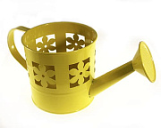 лейка декоративная металл. окрашенная с вырубным рисунком d115/ h110 мм (желтый)