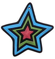 нашивка резин. с подвесом "звезда" ( 52 х 50 мм) разноцветный