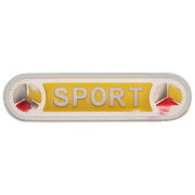 нашивка резин. "sport" с эмблемами ( 12 х 42 мм) желтый