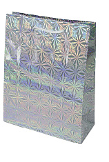 пакет голография 260 х 80 х 320 мм (260 х 80 х 340) (серебро)
