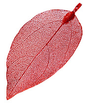 подвеска металл "листок" 30/40 х 50/60 мм (красный)