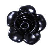полубусины "пластик пришивные" цветочек 12 мм (черный) ам91