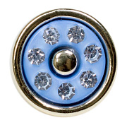 пуговица "блузочная со стразами" круг 13 мм на ножке арт. w 6771 (голубой)