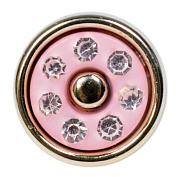 пуговица "блузочная со стразами" круг 13 мм на ножке арт. w 6771 (св.розовый)