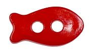 пуговица детская "рыбка" 14 мм 2 прокола (красный)