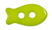 пуговица детская "рыбка" 14 мм 2 прокола (салатовый)