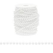 тесьма декоративная пластиковая бусины "шар" 6 мм  (белый)