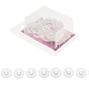 тесьма декоративная пластиковая dmo в блистере полубусины "цветок" 15 мм / 1 м (белый)