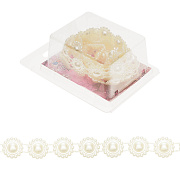 тесьма декоративная пластиковая dmo в блистере полубусины "цветок" 15 мм / 1 м (молочный)