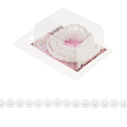 тесьма декоративная пластиковая dmo в блистере полубусины "цветок" 9,5 м /1 м (белый)
