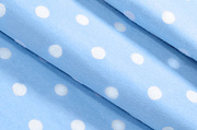 ткань байковая "горошек цветной 10 мм" (голубой/ белый) 18, ш.= 110 см