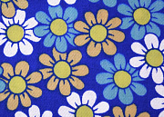 ткань хлопок премиум "цветок" (на синем), ш.= 150 см