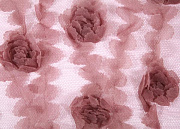 ткань "роза на сетке" (брусничный), ш.= 150 см