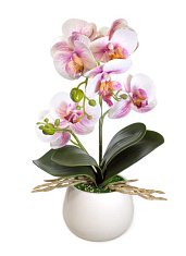 цветок декоративный в горшочке "орхидея" арт. 6106 (св.розовый)
