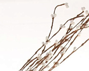 веточка декоративная коричневая 380 мм с белыми почками