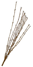 веточка декоративная коричневая 380 мм с серебряными почками